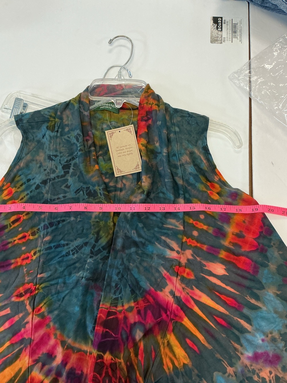 Kathmandu Imports Rainbow Tie Dye Swingy Vest S/M Boho Festival NWT - Picture 6 of 10